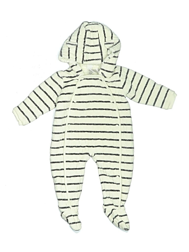 Pre-owned Nordstrom Babies' Long Sleeve Onesie In Ivory