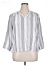 Splendid Stripes Silver 3/4 Sleeve Button-Down Shirt Size XL - photo 1