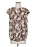 Express Animal Print Brown Short Sleeve Blouse Size P (petite) - photo 1