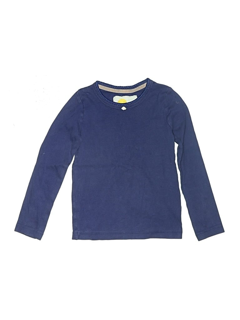 Pre-owned Mini Boden Kids' Long Sleeve Henley Shirt In Blue