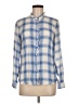 Maison Jules 100% Rayon Plaid Blue Long Sleeve Blouse Size M - photo 1