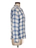 Maison Jules 100% Rayon Plaid Blue Long Sleeve Blouse Size M - photo 4