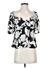 MNG Black Short Sleeve Blouse Size 8 - photo 1