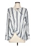Skye's The Limit Stripes Ivory Long Sleeve Blouse Size L - photo 1