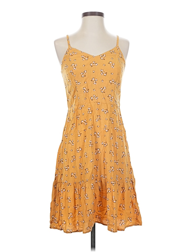 Pre-owned A.n.a. A New Approach Casual Dress In Yellow