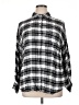Evans 100% Viscose Plaid Silver 3/4 Sleeve Blouse Size 16 - photo 1