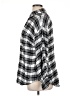 Evans 100% Viscose Plaid Silver 3/4 Sleeve Blouse Size 16 - photo 5