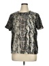 Elie Tahari 100% Polyester Metallic Silver Short Sleeve Top Size XL - photo 1