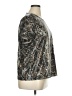 Elie Tahari 100% Polyester Metallic Silver Short Sleeve Top Size XL - photo 4