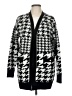 Aqua Houndstooth Black Cardigan Size M - photo 1