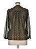 Oui Brown Green Long Sleeve Blouse Size 0X - photo 2