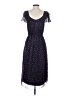 Benares 100% Polyester Polka Dots Blue Casual Dress Size S - photo 2