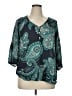 Unbranded Teal 3/4 Sleeve Blouse Size 1X - photo 1