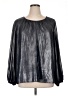 ELOQUII 100% Polyester Metallic Silver Long Sleeve Blouse Size 16 - photo 1