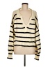 MIOU MUSE Stripes Ivory Pullover Sweater Size M - photo 1