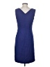Casual Corner 100% Polyester Solid Blue Casual Dress Size 4 - photo 2