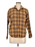 ABound 100% Cotton Plaid Brown Long Sleeve Button-Down Shirt Size M - photo 1