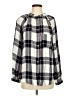 Time and Tru Plaid Gray Long Sleeve Blouse Size S - photo 1