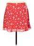 Naked Zebra 100% Polyester Floral Red Casual Skirt Size L - photo 2