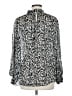 H&M 100% Polyester Paisley Silver Long Sleeve Blouse Size M - photo 2