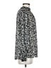 H&M 100% Polyester Paisley Silver Long Sleeve Blouse Size M - photo 4