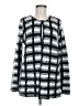 Hannah Checkered-gingham Silver Pullover Sweater Size M - photo 1