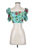 Signature 8 Teal Short Sleeve Blouse Size S - photo 1