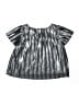 Cat & Jack 100% Recycled Polyester Metallic Silver Short Sleeve Blouse Size 4 - photo 2