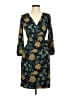 J.Crew 100% Polyester Print Teal Casual Dress Size 00 - photo 1