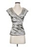 Nicole Miller Collection Silver Short Sleeve Blouse Size P (petite) - photo 1