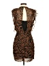 Express 100% Polyester Animal Print Brown Cocktail Dress Size S - photo 2