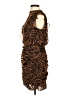 Express 100% Polyester Animal Print Brown Cocktail Dress Size S - photo 5