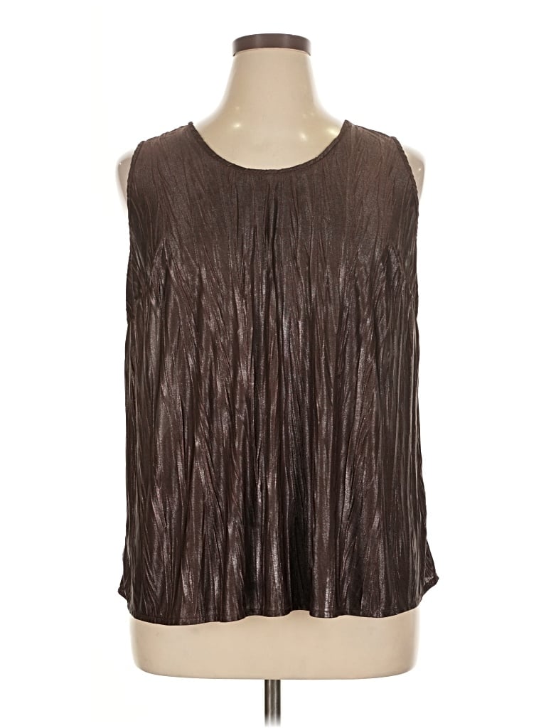 Pre-owned Susan Graver Sleeveless T-shirt In Brown