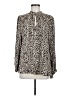 Amuse Society Animal Print Ivory Long Sleeve Blouse Size M - photo 1