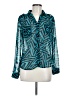 Timing 100% Polyester Teal Long Sleeve Blouse Size M - photo 1