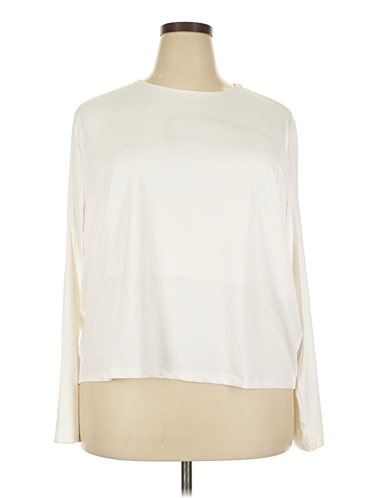 Pre-owned H&m 3/4 Sleeve T-shirt In White