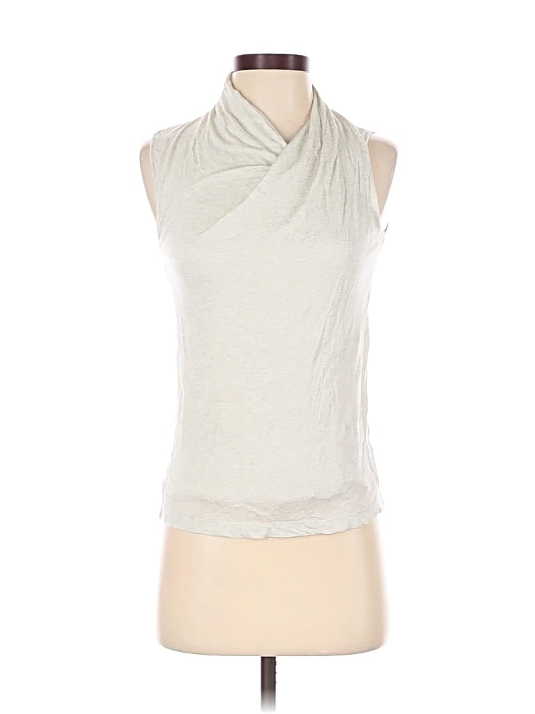 Club Monaco Sleeveless T-Shirt: Silver Tops - Size X-Small