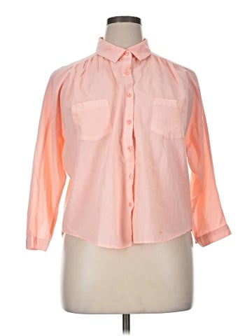 Aeropostale 3/4 Sleeve Button-Down Shirt (view 1)