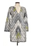 Echo Chevron-herringbone Gray Casual Dress Size M - photo 1