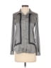 H&M 100% Polyester Houndstooth Gray Long Sleeve Blouse Size 2 - photo 1