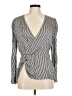 Something Navy 100% Rayon Stripes Black Long Sleeve Blouse Size M - photo 1