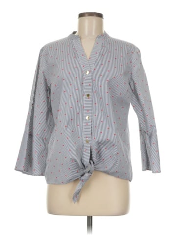 Jones New York Signature 3/4 Sleeve Button-Down Shirt (view 1)