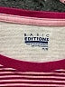 Basic Editions 100% Cotton Stripes Pink 3/4 Sleeve T-Shirt Size M - photo 6