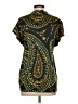 Donna Karan New York Paisley Teal Short Sleeve Silk Top Size 0 - photo 2