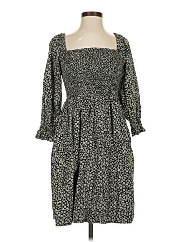 Madewell Lucie Elbow-Sleeve Smocked Mini Dress in Parisian Ditsy (view 1)