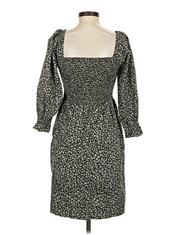 Madewell Lucie Elbow-Sleeve Smocked Mini Dress in Parisian Ditsy (view 2)