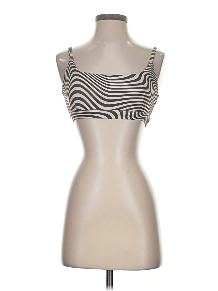 Pre-owned Balance Athletica Tube Top Silver Strapless Neckline Tops