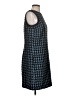 Ann Taylor 100% Polyester Houndstooth Blue Casual Dress Size 2 - photo 4