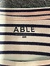 ABLE 100% Cotton Stripes Ivory Short Sleeve Turtleneck Size XXS - photo 7