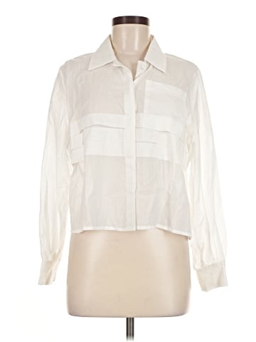 Self Contrast Long Sleeve Blouse (view 1)